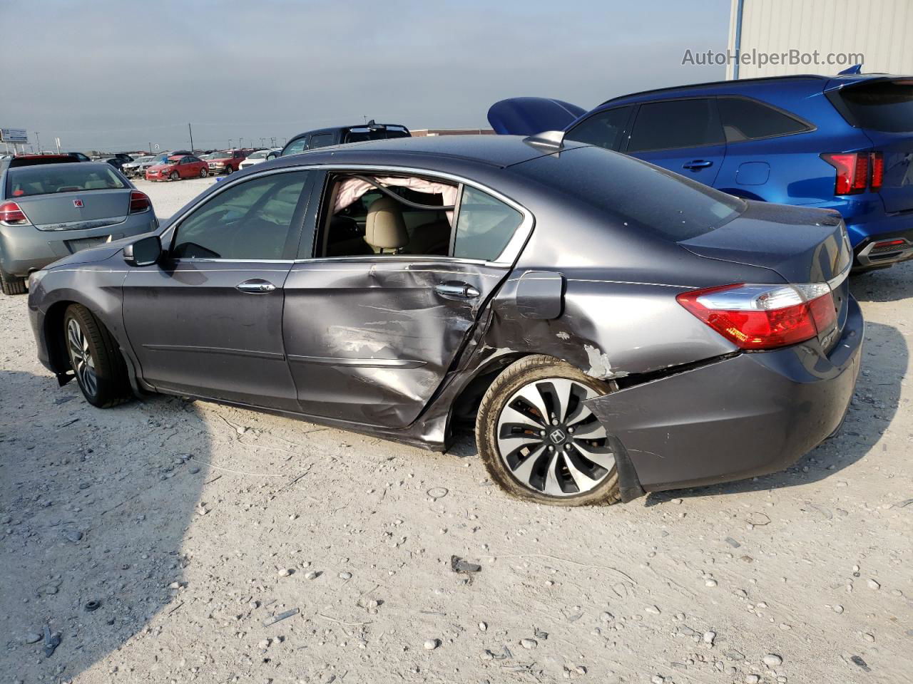 2014 Honda Accord Touring Hybrid Gray vin: 1HGCR6F75EA006566