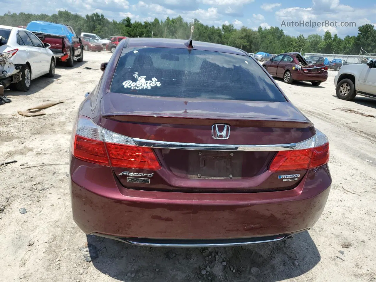 2015 Honda Accord Touring Hybrid Burgundy vin: 1HGCR6F78FA004554