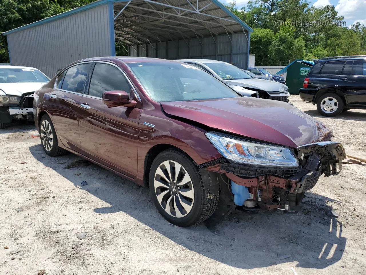 2015 Honda Accord Touring Hybrid Burgundy vin: 1HGCR6F78FA004554