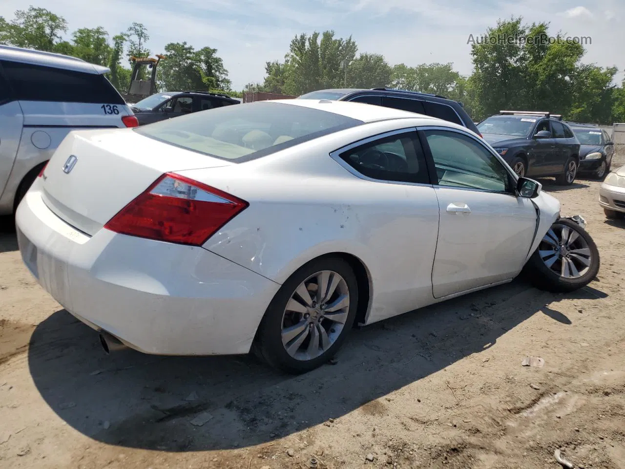 2009 Honda Accord Exl White vin: 1HGCS12889A023597