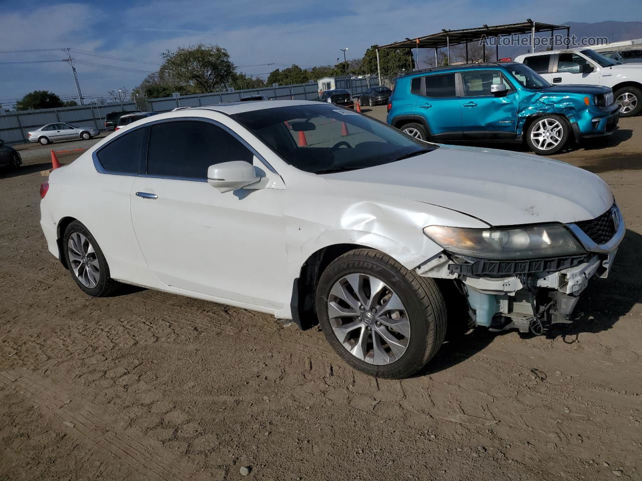 2014 Honda Accord Exl White vin: 1HGCT1B81EA009838