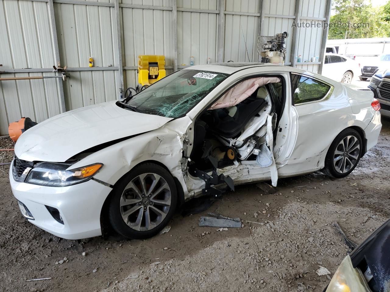 2015 Honda Accord Exl White vin: 1HGCT2B82FA004591