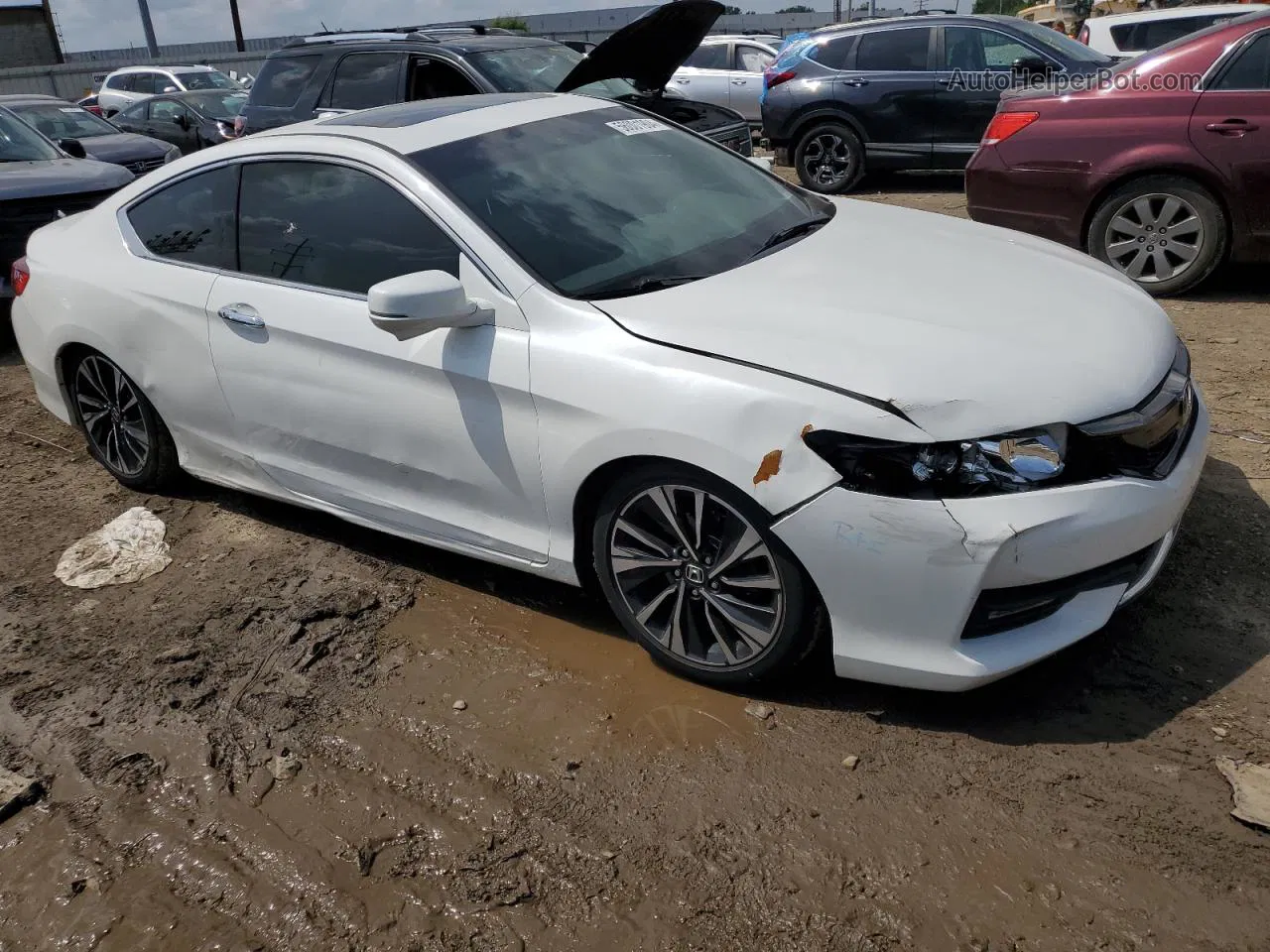 2016 Honda Accord Exl White vin: 1HGCT2B82GA001174