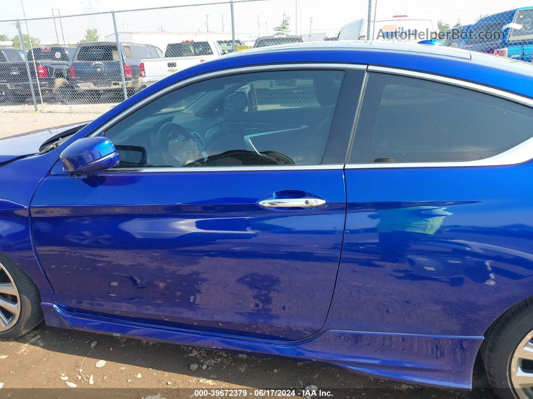 2014 Honda Accord Ex-l V-6 Blue vin: 1HGCT2B87EA000048