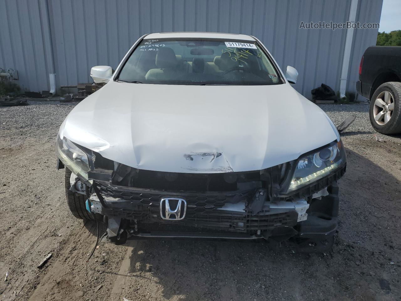 2014 Honda Accord Exl White vin: 1HGCT2B89EA003498