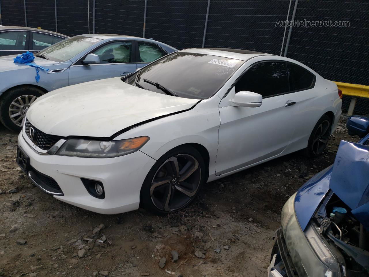 2014 Honda Accord Exl White vin: 1HGCT2B89EA005042