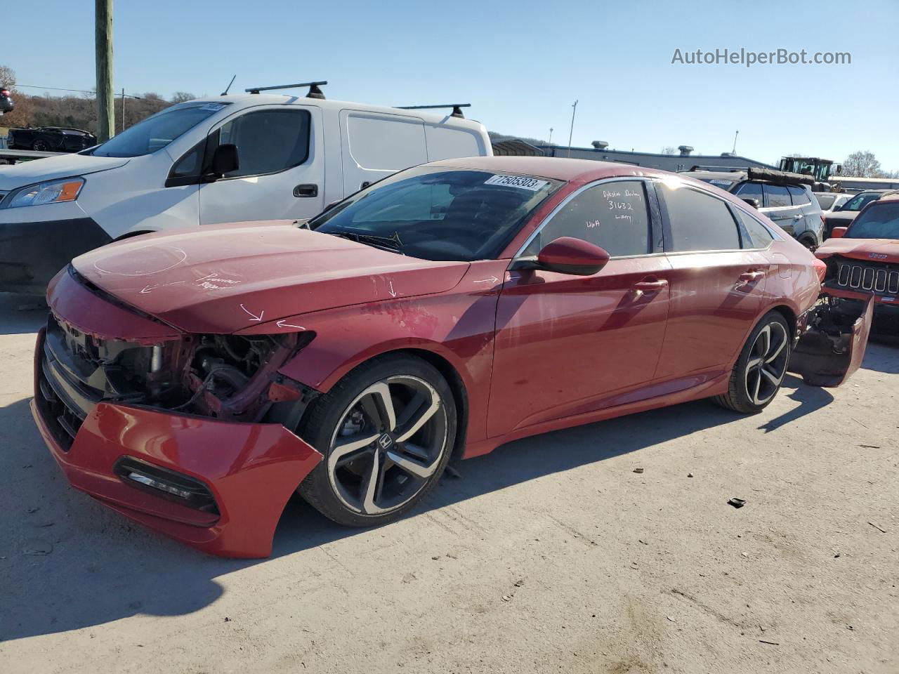 2018 Honda Accord Sport Red vin: 1HGCV1E39JA080063