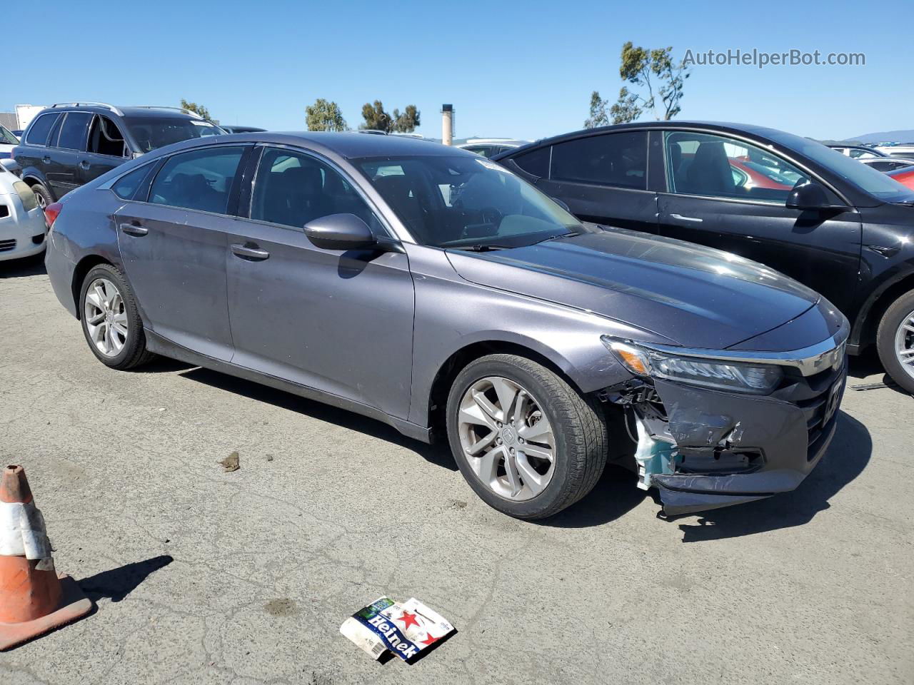 2018 Honda Accord Lx Gray vin: 1HGCV1F10JA138378