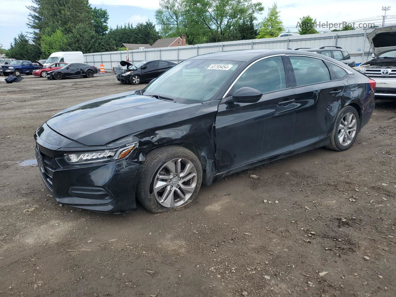 2018 Honda Accord Lx Black vin: 1HGCV1F10JA173843