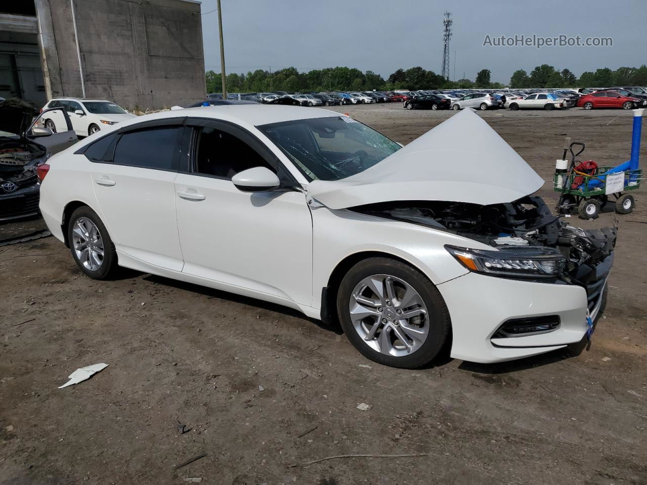 2019 Honda Accord Lx White vin: 1HGCV1F10KA088888