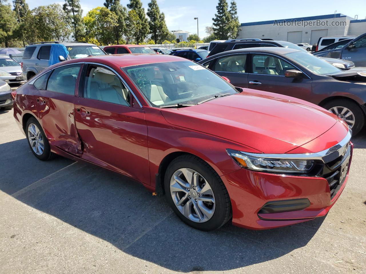 2019 Honda Accord Lx Red vin: 1HGCV1F10KA104667