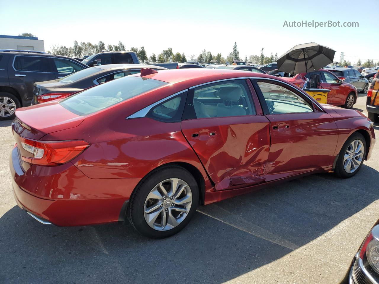 2019 Honda Accord Lx Red vin: 1HGCV1F10KA104667