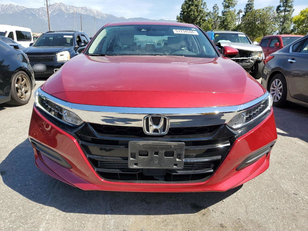 2019 Honda Accord Lx Red vin: 1HGCV1F10KA104667