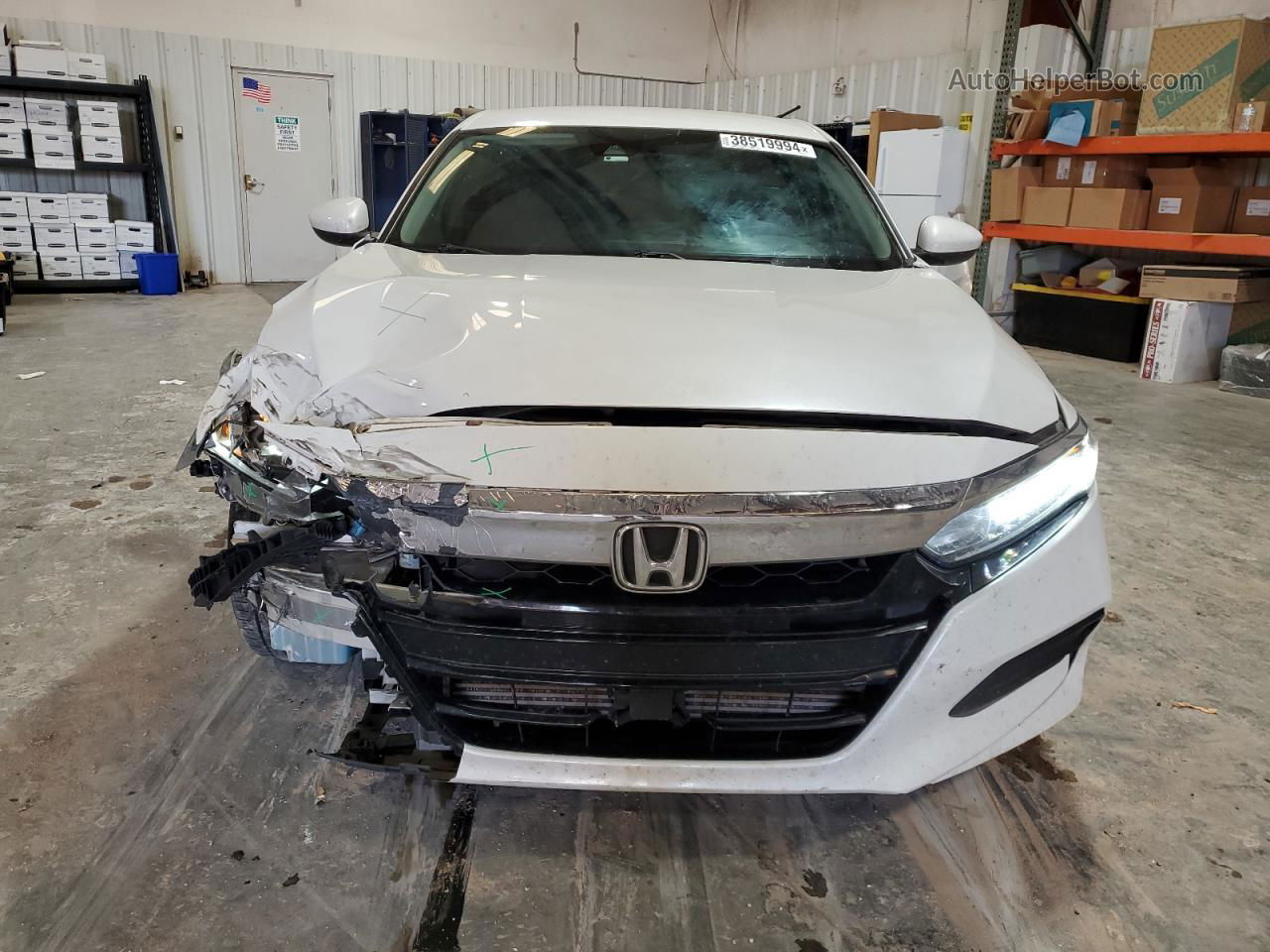 2019 Honda Accord Lx White vin: 1HGCV1F10KA177022