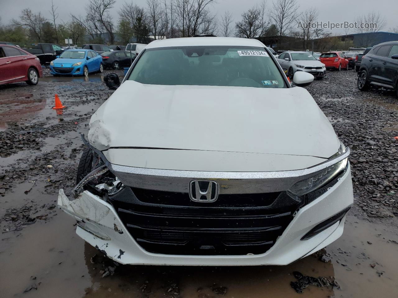 2018 Honda Accord Lx White vin: 1HGCV1F11JA112064