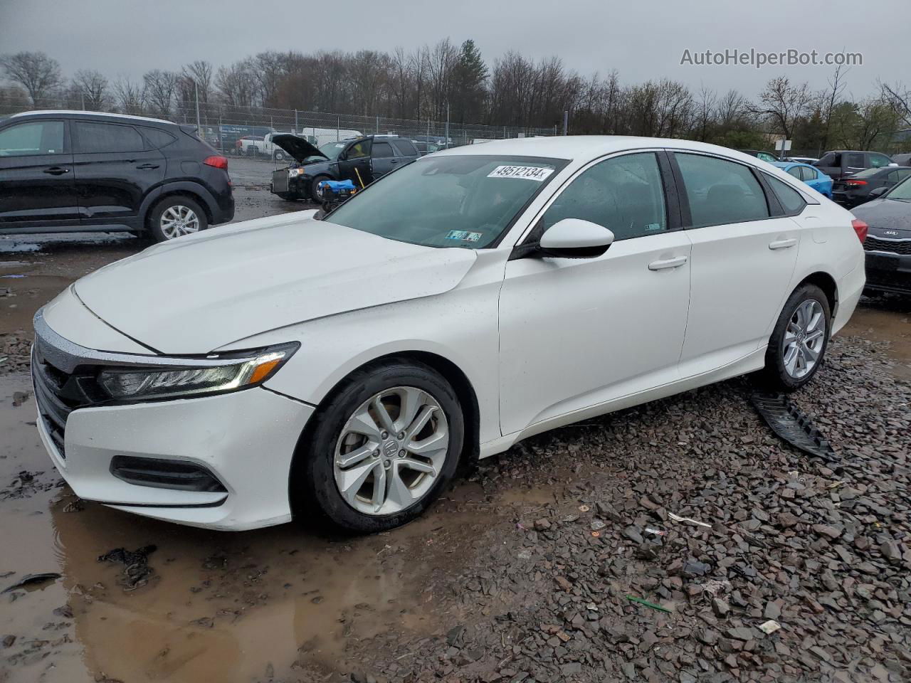 2018 Honda Accord Lx White vin: 1HGCV1F11JA112064