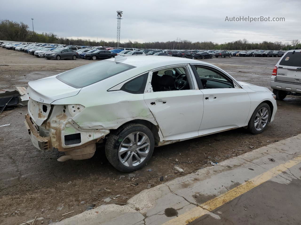 2019 Honda Accord Lx White vin: 1HGCV1F12KA017580