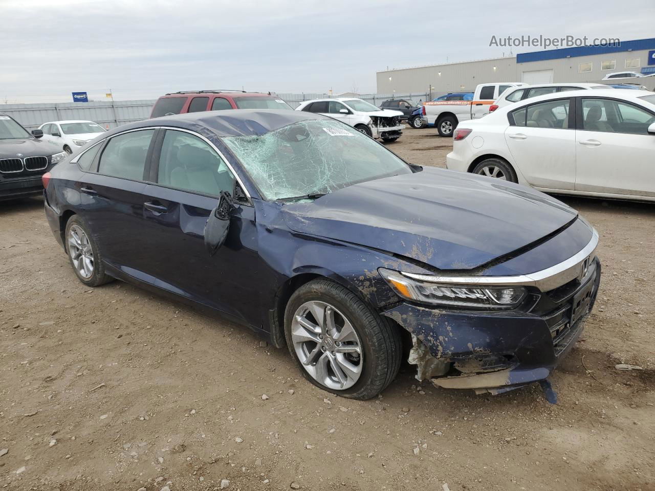 2019 Honda Accord Lx Blue vin: 1HGCV1F12KA022374