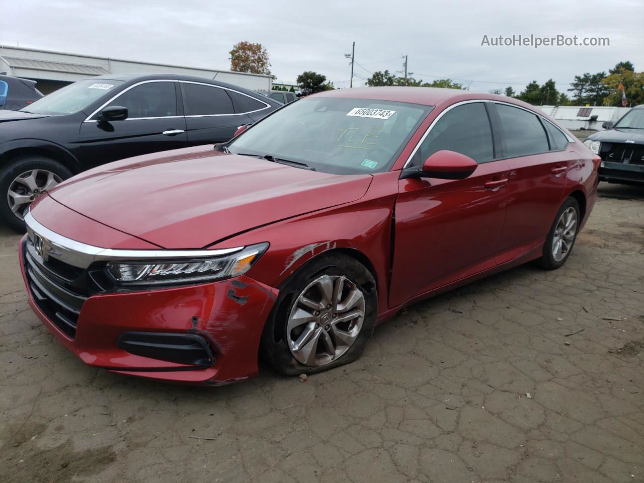 2019 Honda Accord Lx Red vin: 1HGCV1F12KA155202