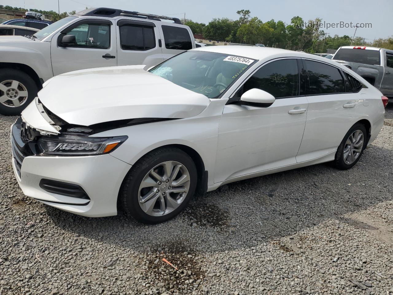 2019 Honda Accord Lx White vin: 1HGCV1F13KA117333