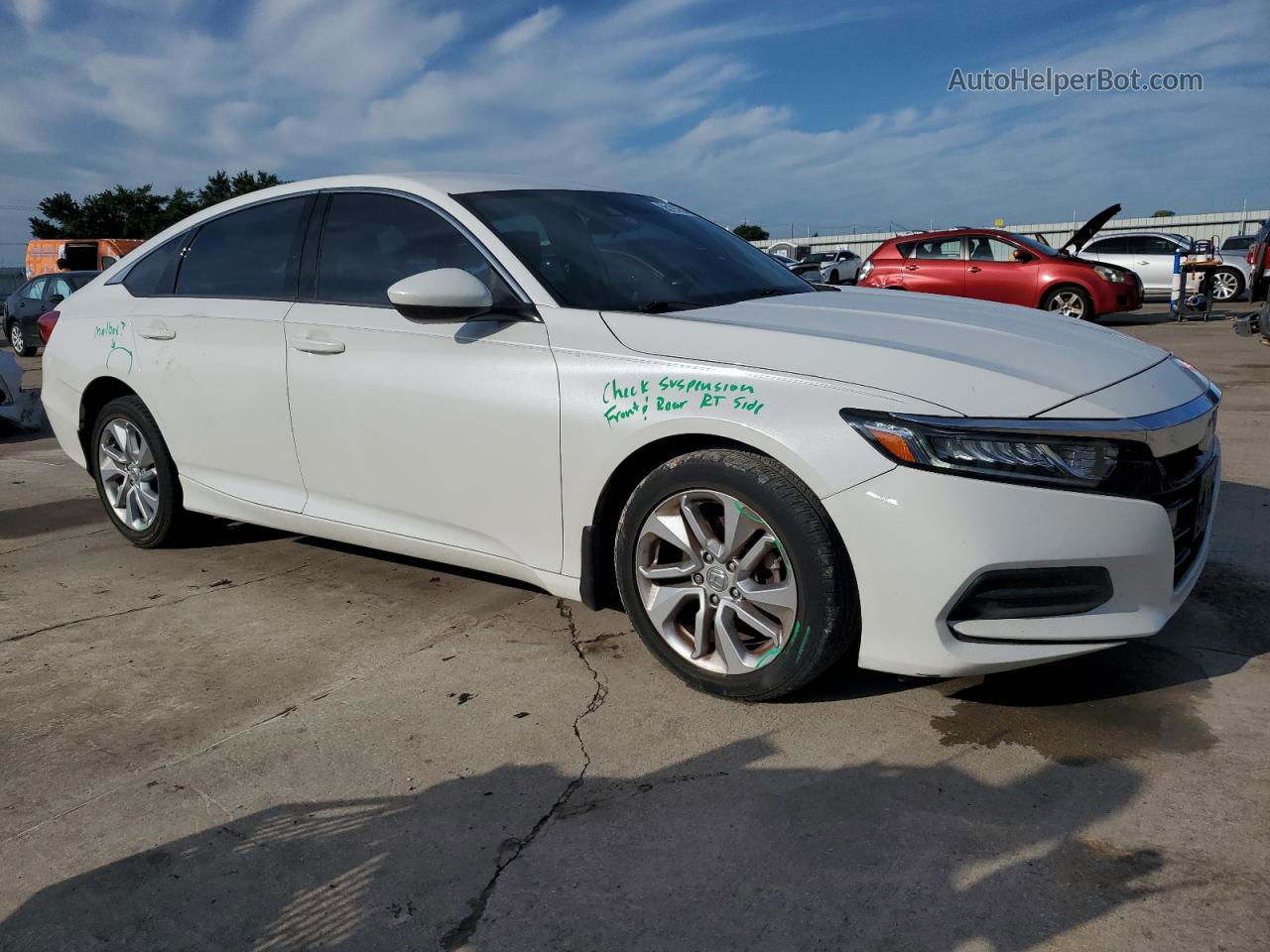 2019 Honda Accord Lx White vin: 1HGCV1F13KA170890