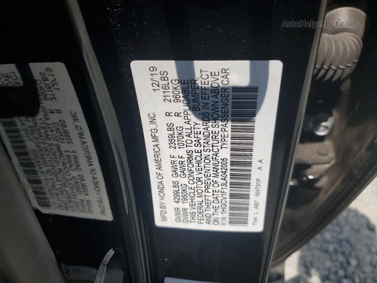 2020 Honda Accord Lx Black vin: 1HGCV1F13LA042005