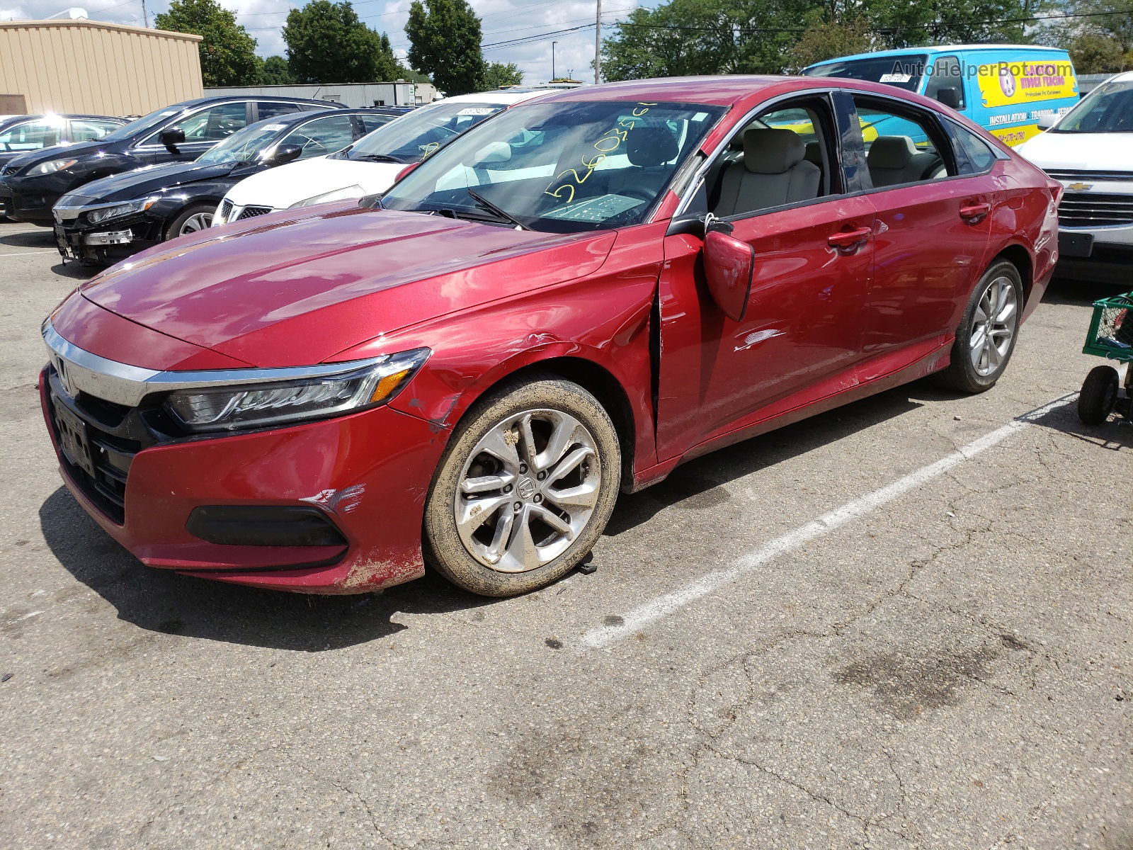 2019 Honda Accord Lx Maroon vin: 1HGCV1F14KA015023