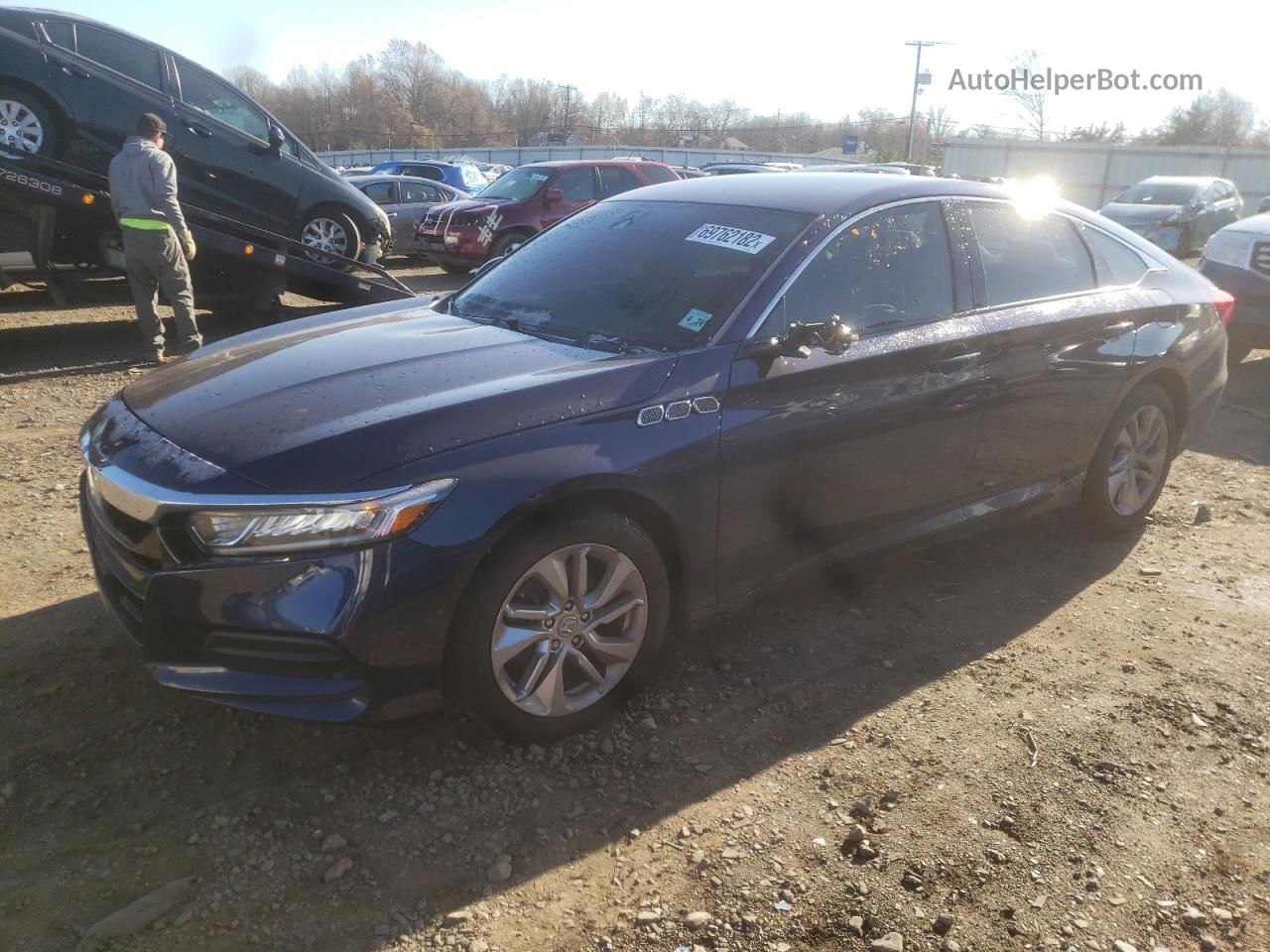 2019 Honda Accord Lx Blue vin: 1HGCV1F14KA039144