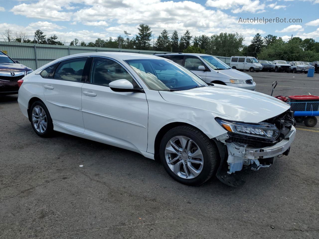 2018 Honda Accord Lx White vin: 1HGCV1F15JA009570