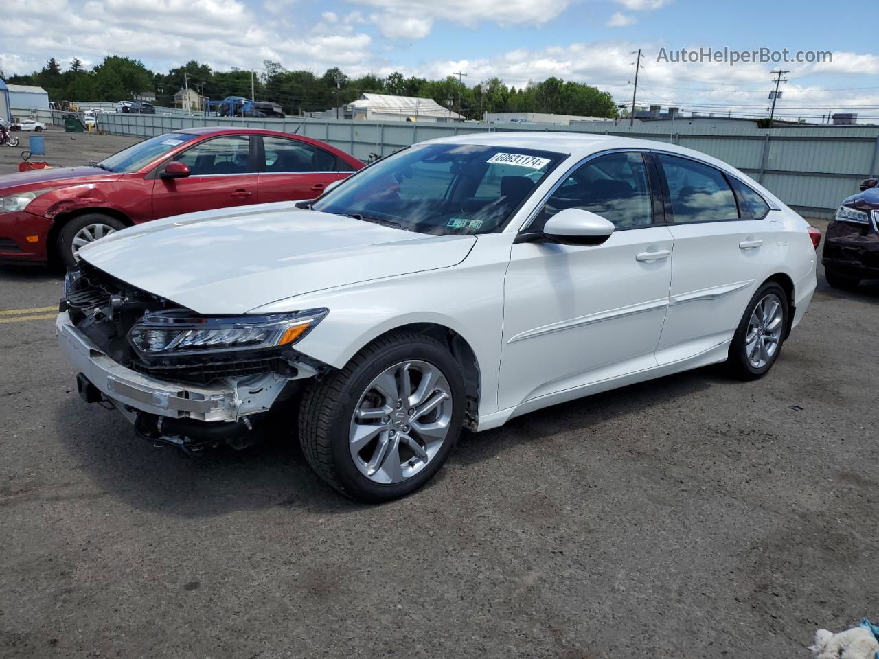 2018 Honda Accord Lx White vin: 1HGCV1F15JA009570