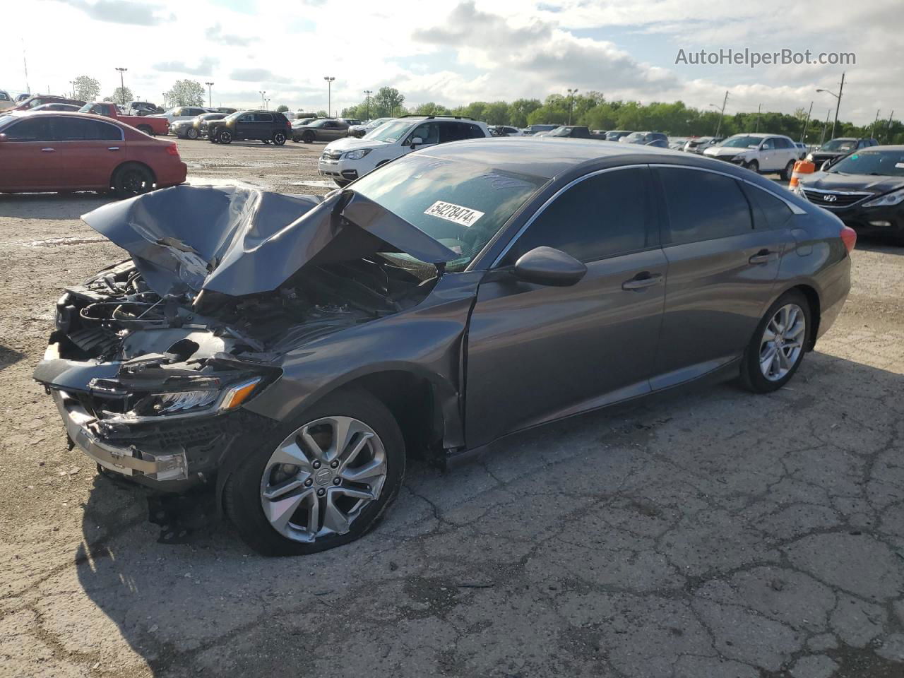 2018 Honda Accord Lx Gray vin: 1HGCV1F15JA151823