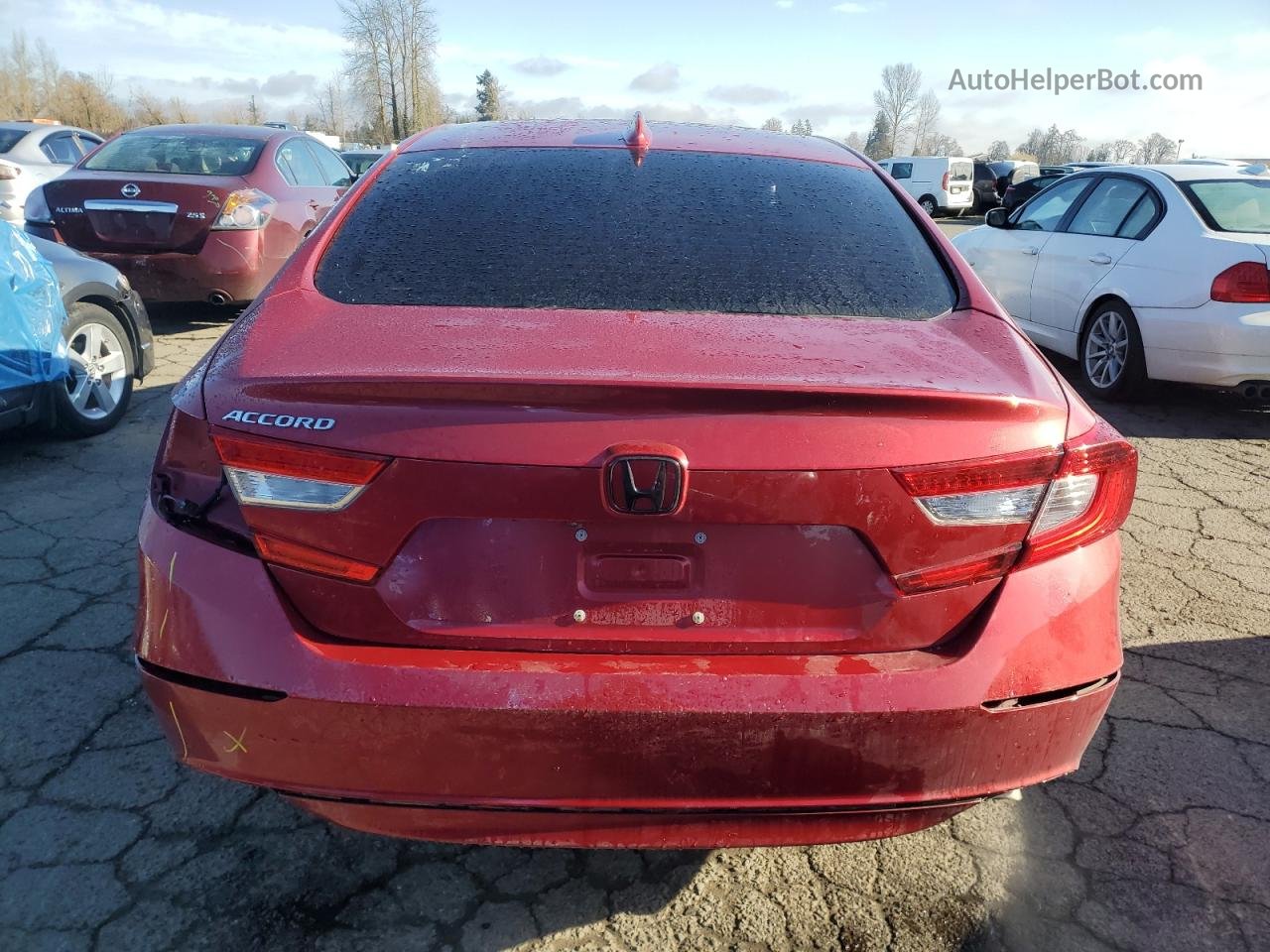 2018 Honda Accord Lx Burgundy vin: 1HGCV1F15JA210594