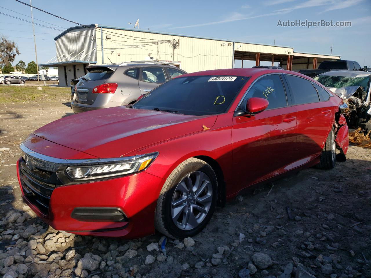 2018 Honda Accord Lx Red vin: 1HGCV1F15JA266440