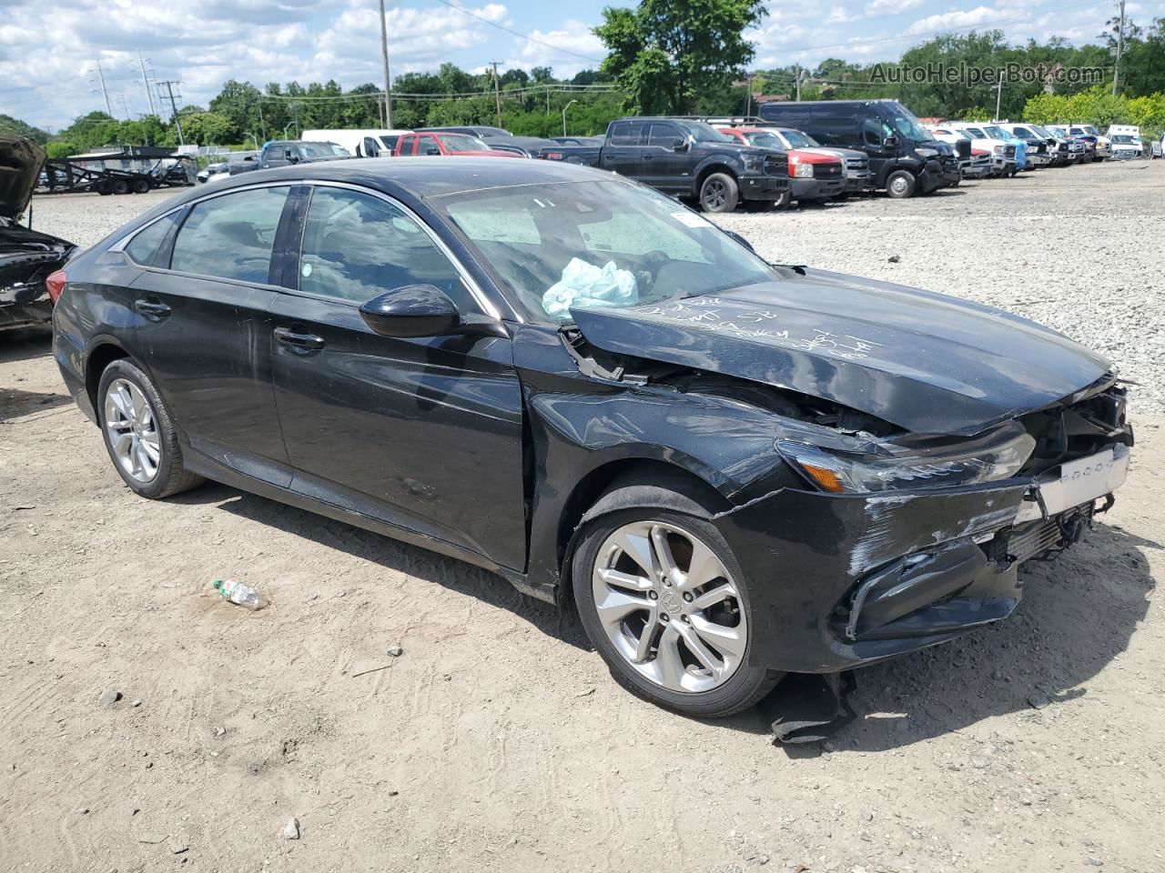 2019 Honda Accord Lx Black vin: 1HGCV1F15KA013264