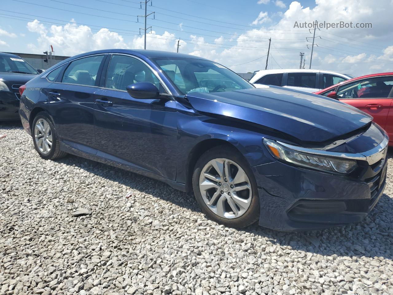 2019 Honda Accord Lx Синий vin: 1HGCV1F15KA141603