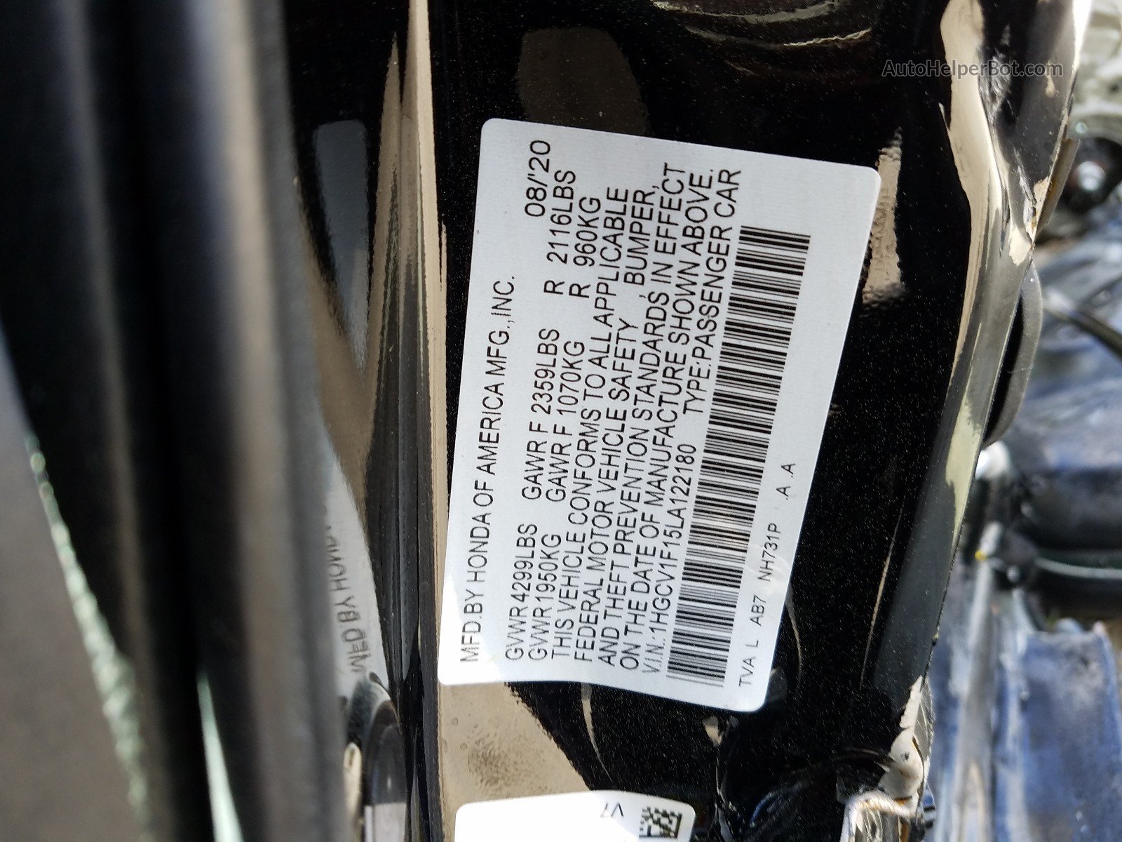 2020 Honda Accord Lx Black vin: 1HGCV1F15LA122180