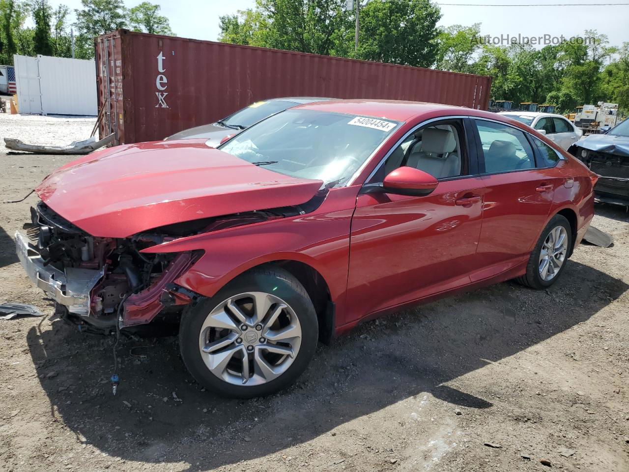 2018 Honda Accord Lx Red vin: 1HGCV1F16JA143133