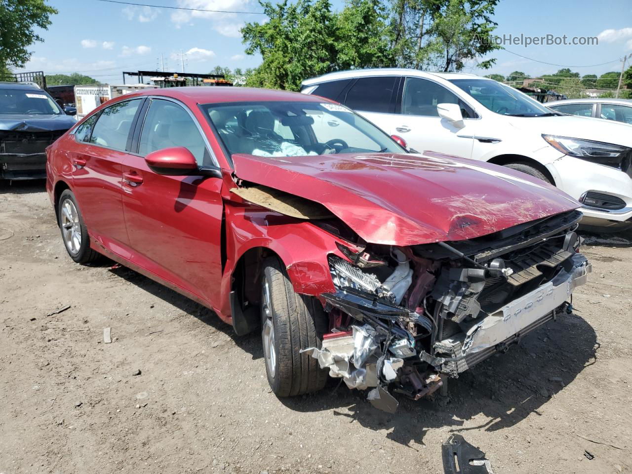 2018 Honda Accord Lx Red vin: 1HGCV1F16JA143133