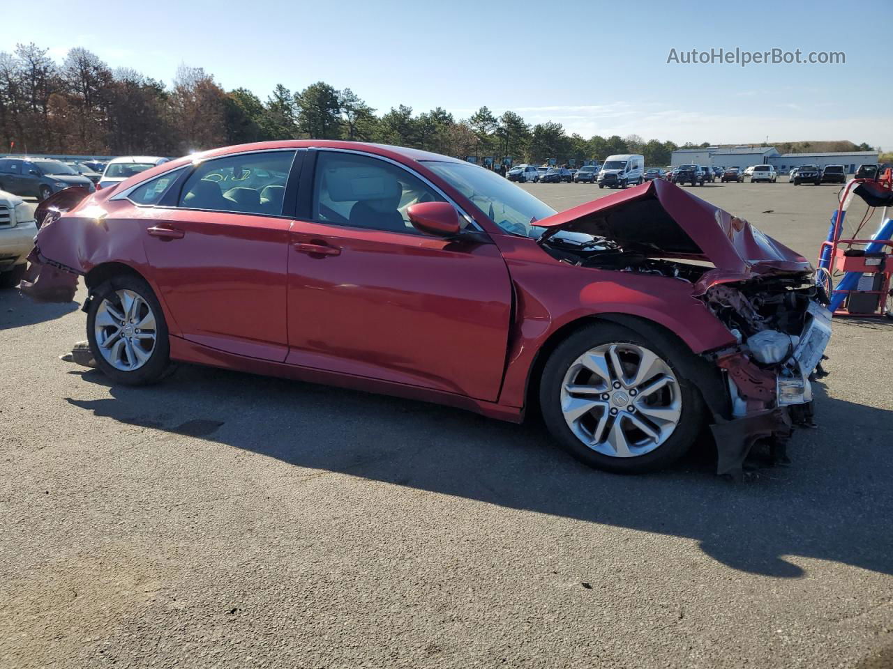 2018 Honda Accord Lx Red vin: 1HGCV1F16JA192039