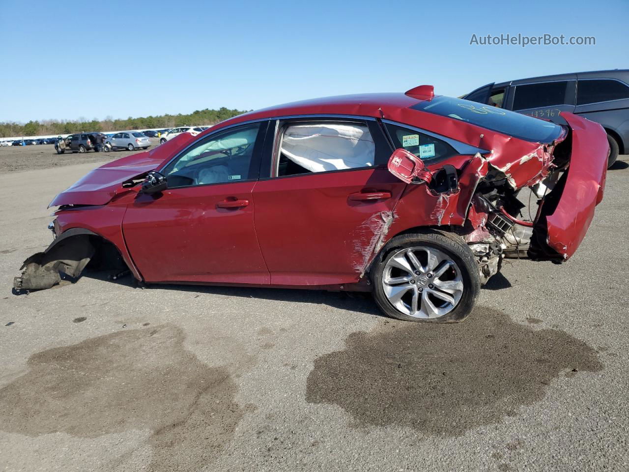 2018 Honda Accord Lx Red vin: 1HGCV1F16JA192039