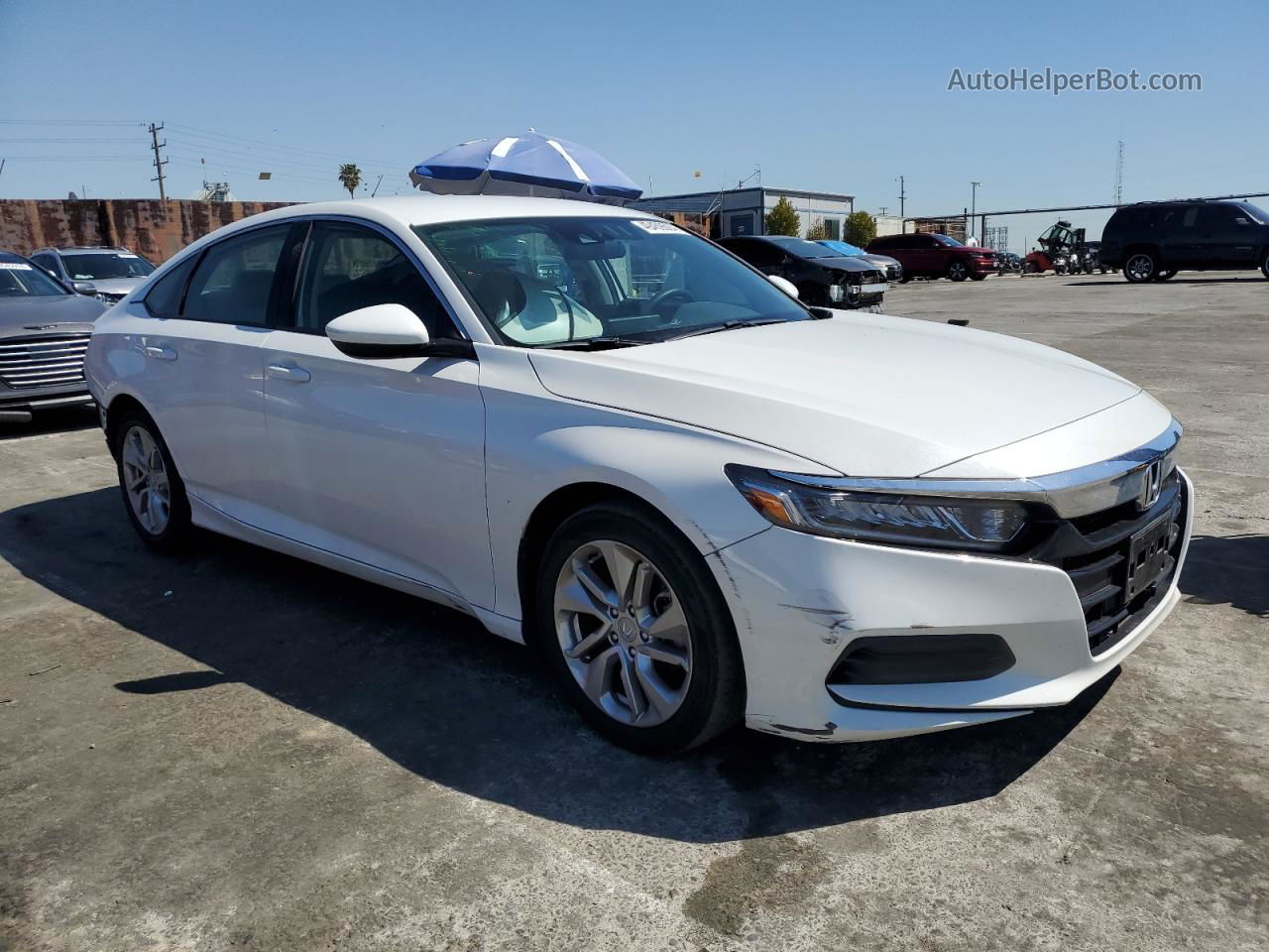 2019 Honda Accord Lx White vin: 1HGCV1F17KA054088