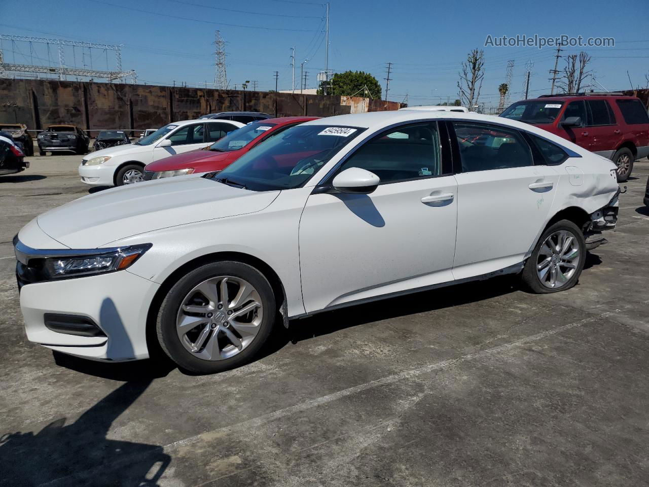 2019 Honda Accord Lx White vin: 1HGCV1F17KA054088