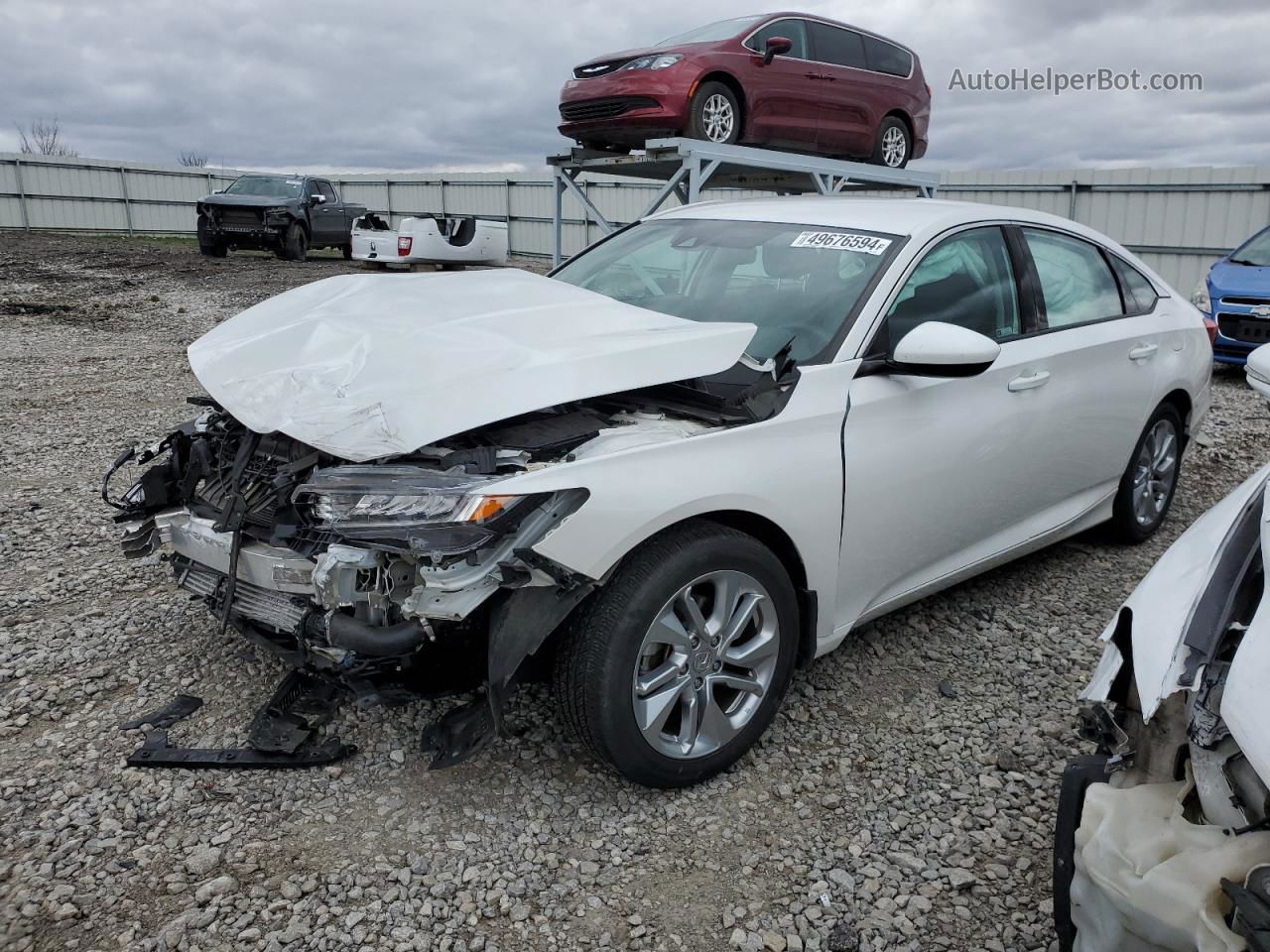 2019 Honda Accord Lx White vin: 1HGCV1F17KA113222