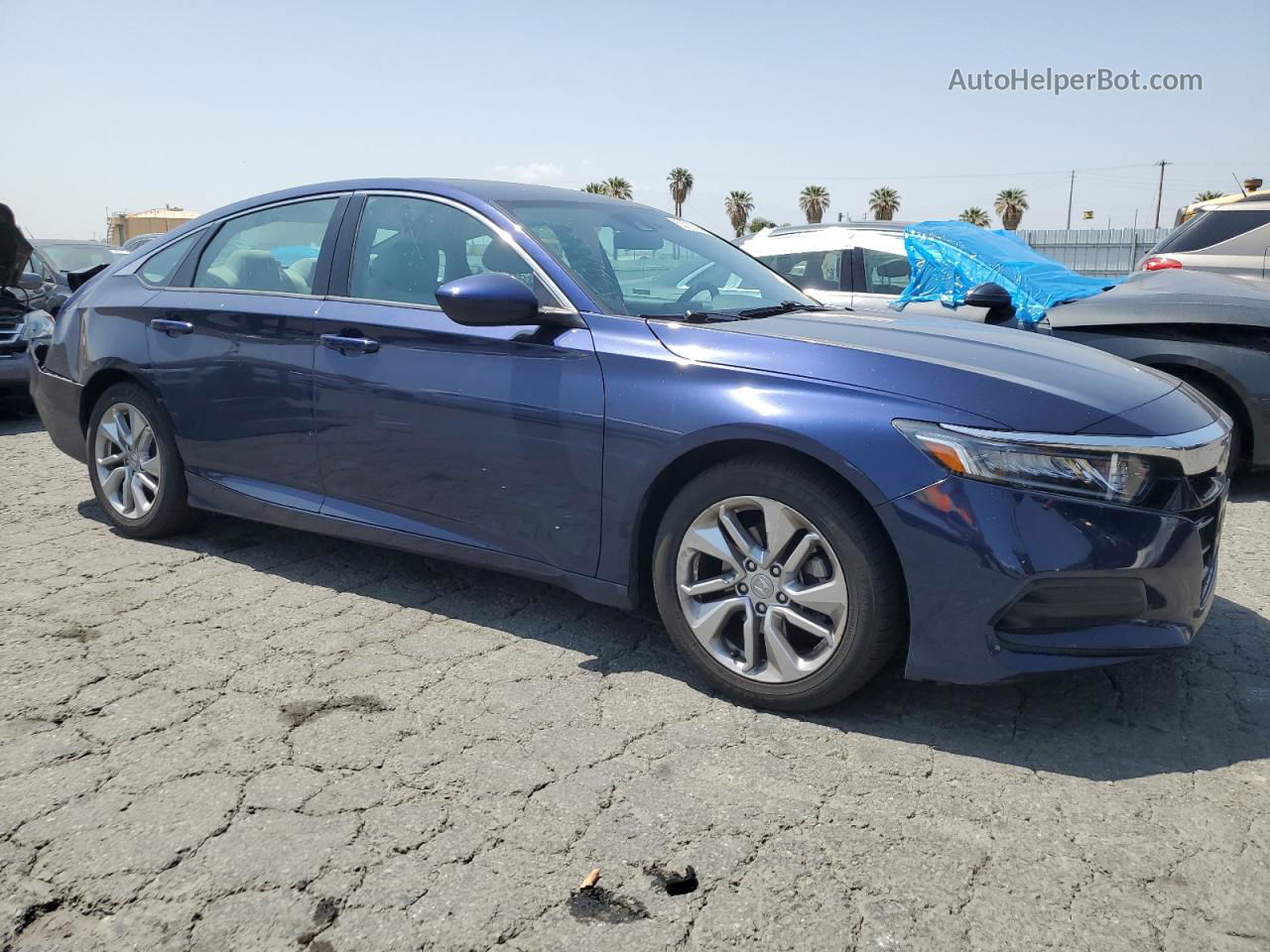 2018 Honda Accord Lx Blue vin: 1HGCV1F18JA120887