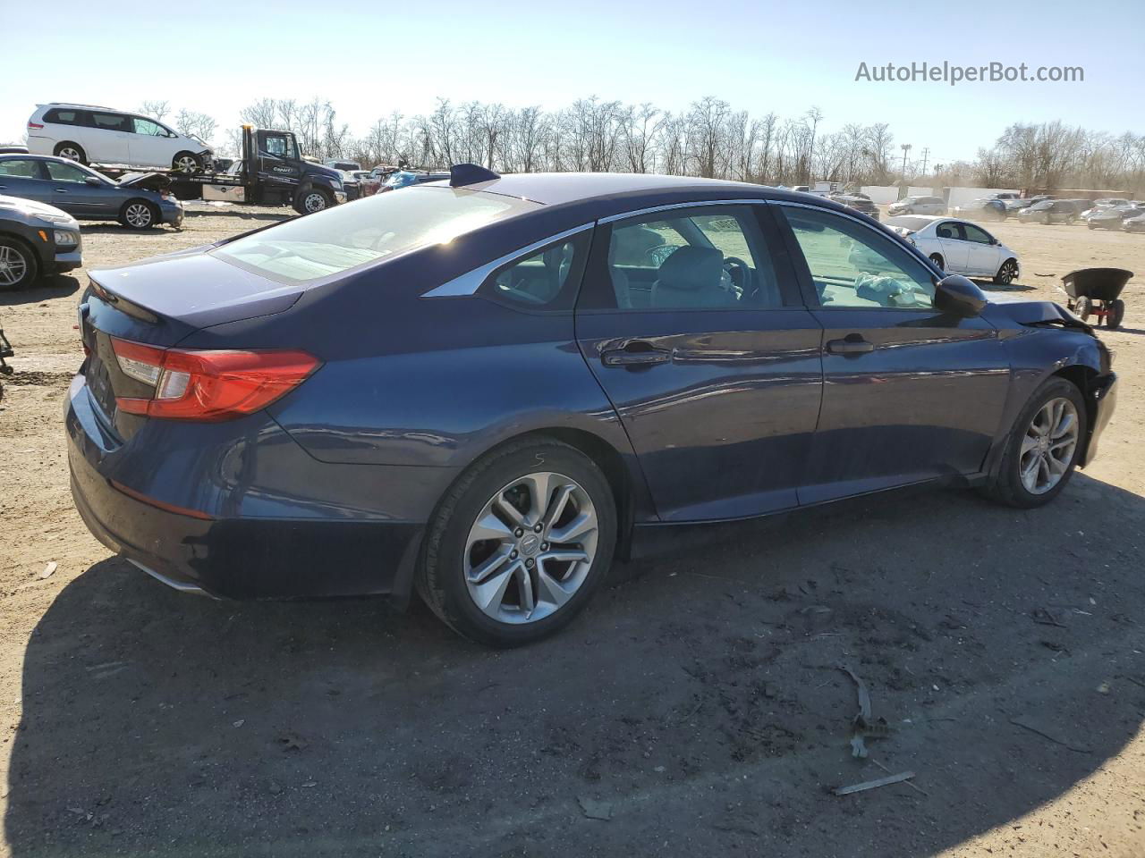 2019 Honda Accord Lx Blue vin: 1HGCV1F18KA008656