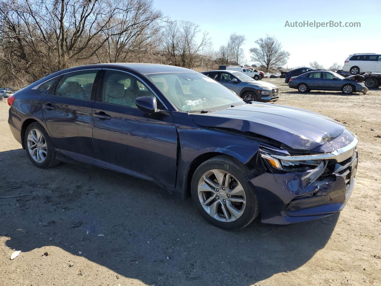 2019 Honda Accord Lx Blue vin: 1HGCV1F18KA008656