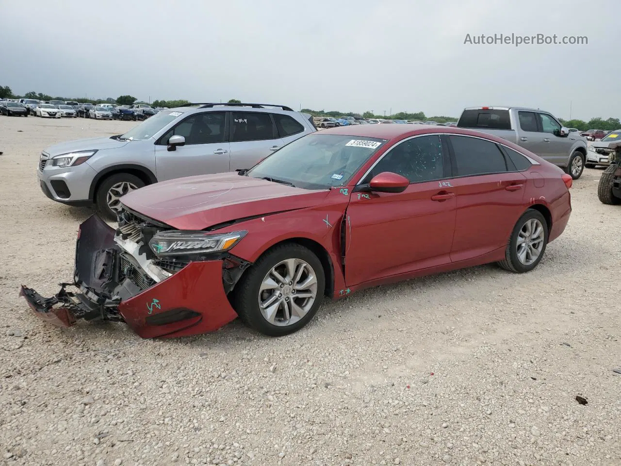 2019 Honda Accord Lx Maroon vin: 1HGCV1F18KA010889