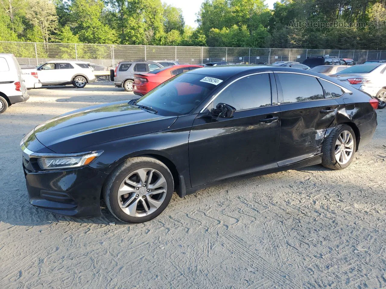 2019 Honda Accord Lx Black vin: 1HGCV1F18KA053967