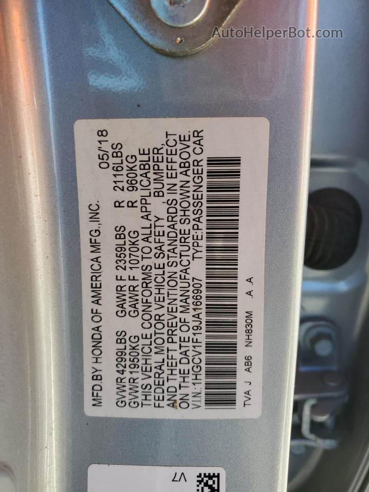 2018 Honda Accord Lx Silver vin: 1HGCV1F19JA166907