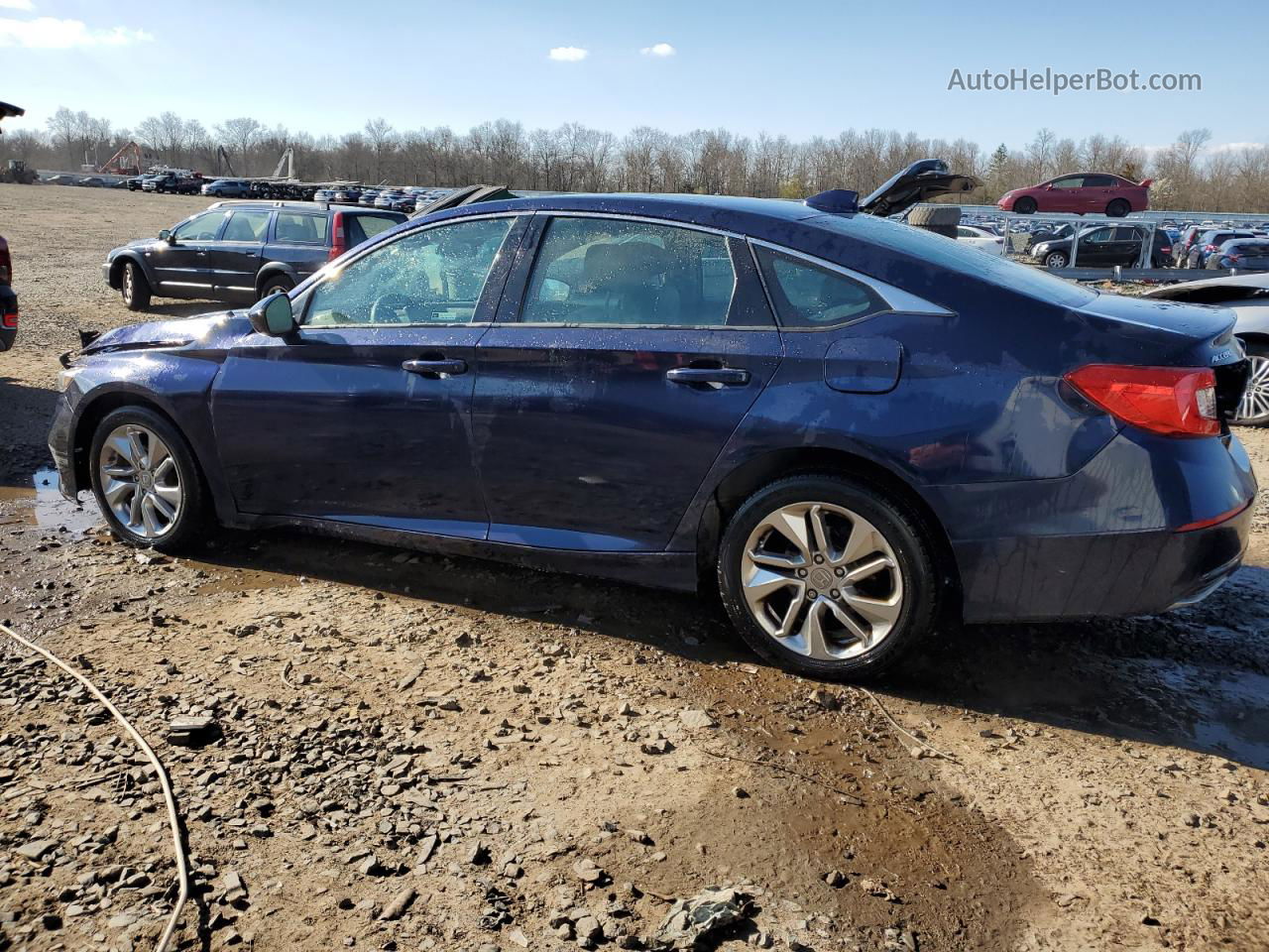 2018 Honda Accord Lx Blue vin: 1HGCV1F19JA190107